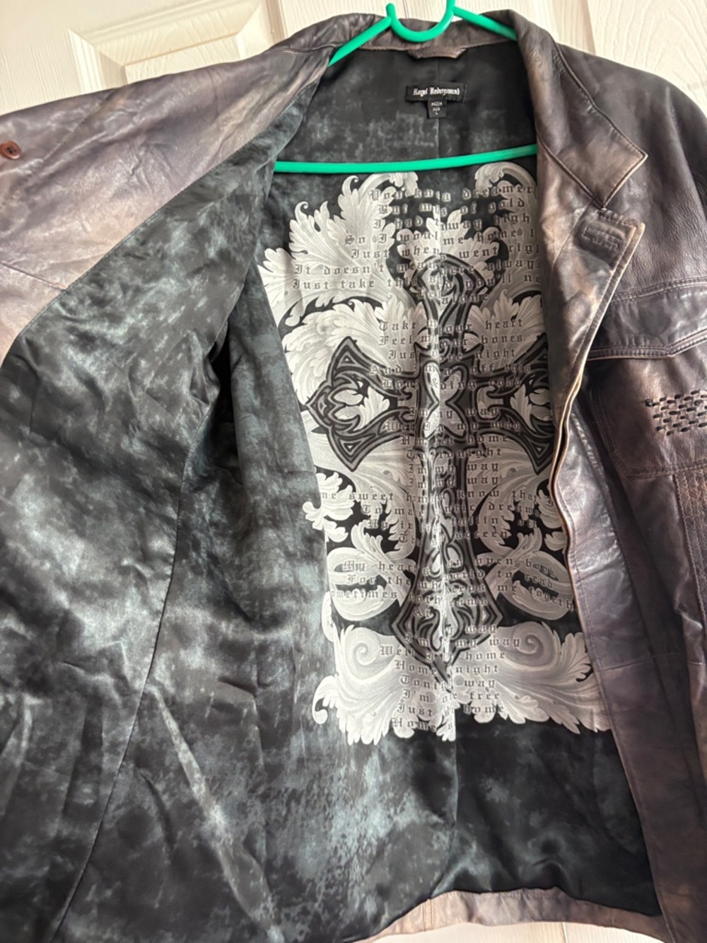 Royal Underground Brown Distressed Leather Jacket - Picture 7 of 10
